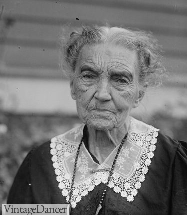 old 1920s woman grey hair wrinkles 1922 Mrs. Guinelly