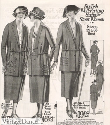 1922 women's plus size walking suits
