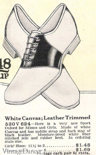 1922 NAT saddle shoes women girls at VintageDancer