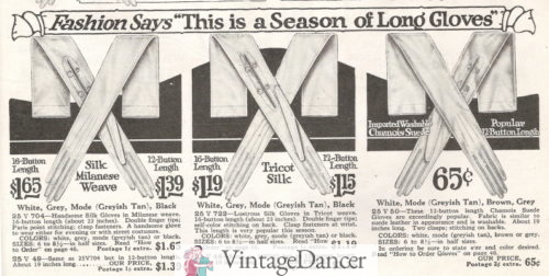1922 long evening gloves
