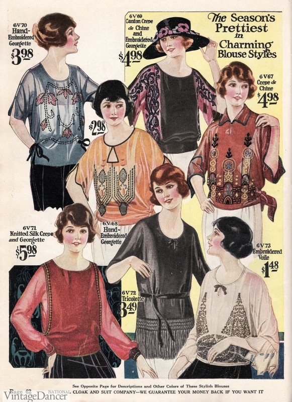 1920s womens blouses and tops