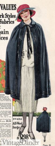 1922 velour cape coat. See more at VintageDancer