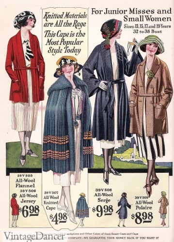 1920s teen fashion coats capes
