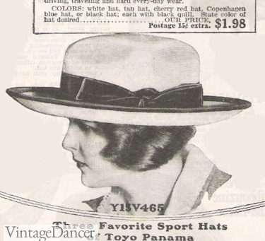 1922 sailor brim straw hat