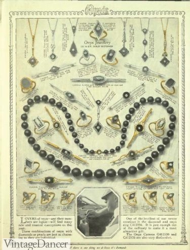 1922 black onyx jewelry 1920s jewelry styles