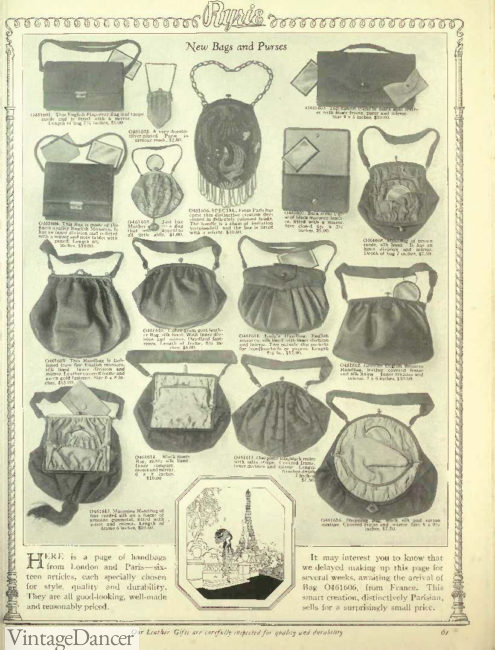 1922 reticule bags and cloth purses