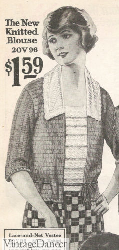 Short sleeve vestee sweater 1922