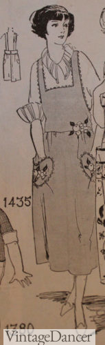 1922 apron with heart shaped pockets