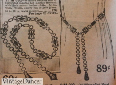 1920s women chain medallion belts