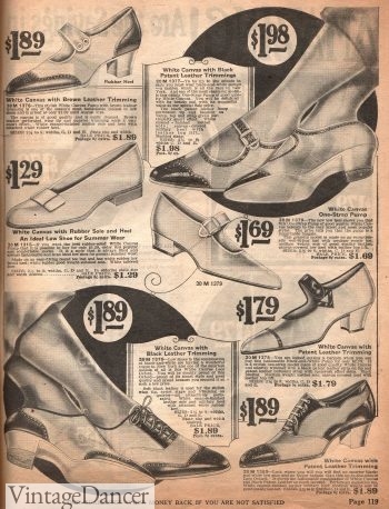 1922, black and white sporty shoes at VintageDancer