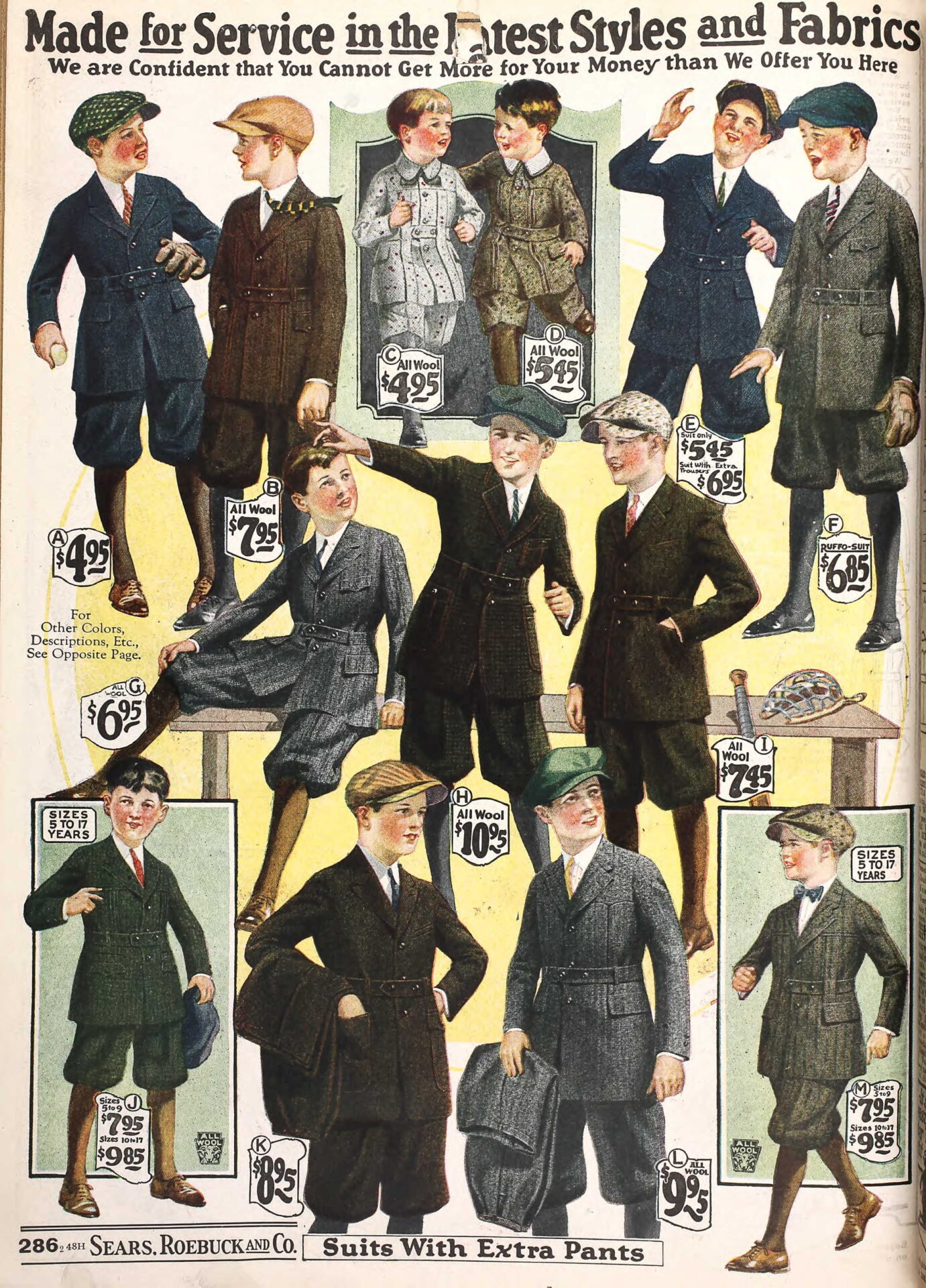 1922 boys clothes suits color