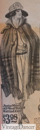 1922 knit cape. See more at VintageDancer