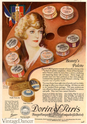 1920s makeup brands Dorin of Paris face powders