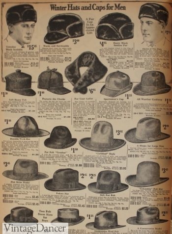 1922 men's winter hats and fur caps
