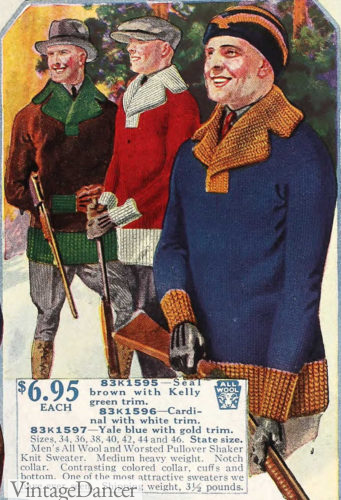 1922 men's notch shawl collar sweaters t VintageDancer