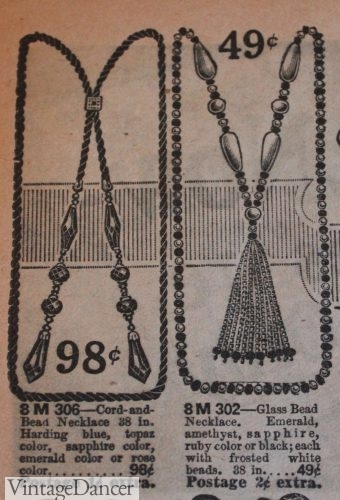 1922 Long Bead and Tassel Necklaces