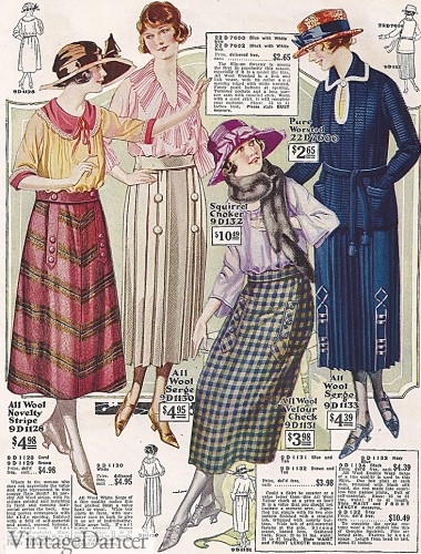 1920s skirts in color