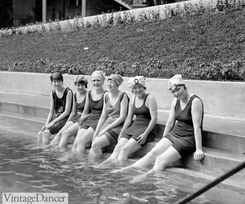 1922 swimsuits and bathing caps at the public pool