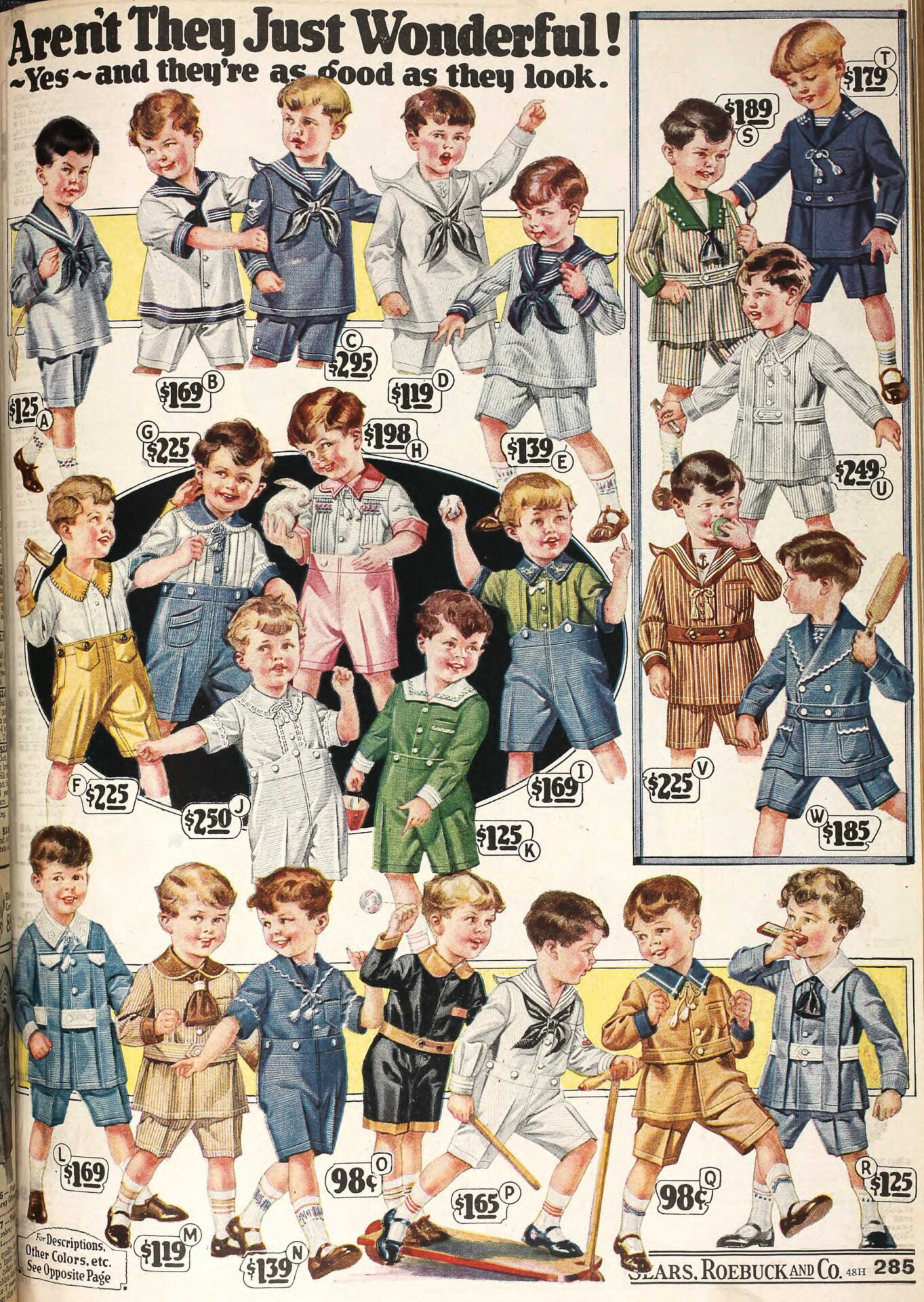1922 toddler boys clothes play color