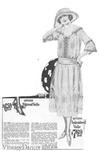 1922 white voile dresses, perfect for summer frocks