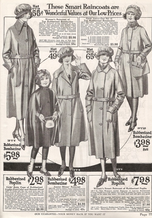 History of Vintage Raincoats, Jackets and Capes for Women
