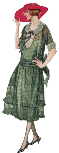 1922 day dress with sash at the natural waist