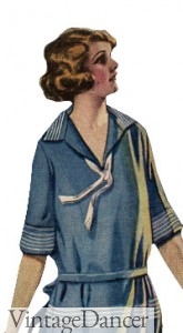 1290s dress with sailor neck tie