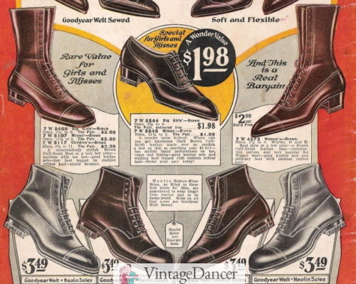 1923 lace-up boots at VintageDancer