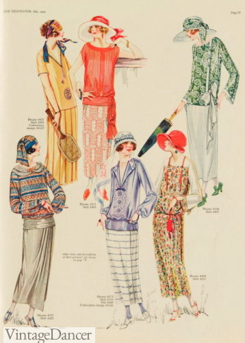 1920s spring skirts and blouses women fashion