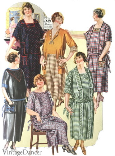 1923 Lane Bryant house dresses for plus sizes (I love all the colors!)