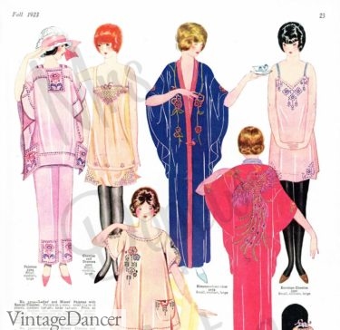 1920s pajamas kimono robe women fashion sleepwear