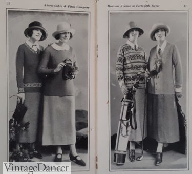 1923 Abercrombie knit skirts and tops /sweaters womens 20s outdoor clothes golfing