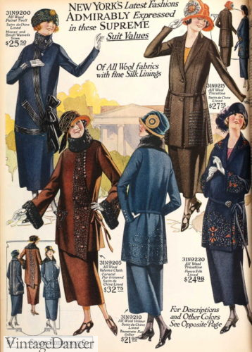 1920s women suits and dress for spring