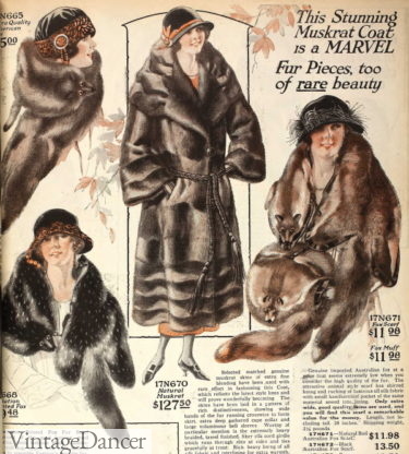 1923 fur coats 1920s women fashion winter
