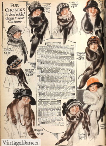 1923 women fur stole muffs 1920s