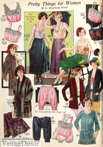 1920s lingerie sweaters women clothing in color