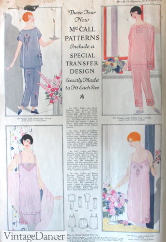1920s pajamas and nightgowns