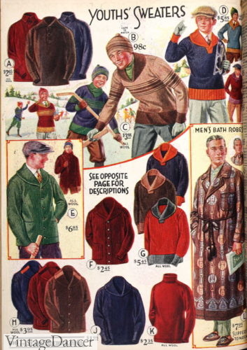 1920s mens sweater jumpers knitwear fashion 1920s