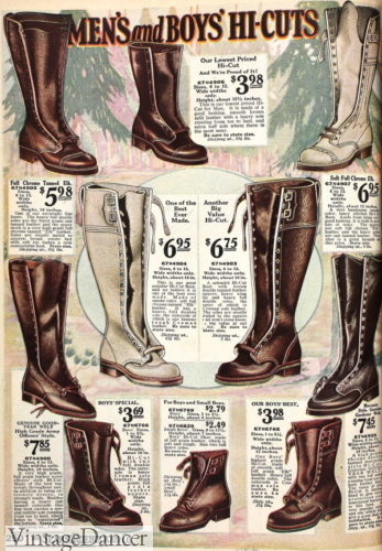 1920s mens work boots winter boots lumberman boots