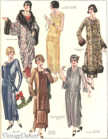 1923 evening gowns and opera coat for mature women