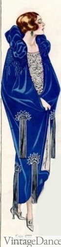 1923 blue velvet opera coat