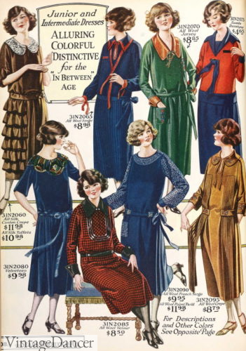 1920s teen girls fall autumn winter dress fashion
