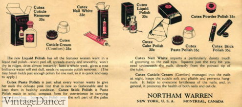 1924 Cutex nail polish guide