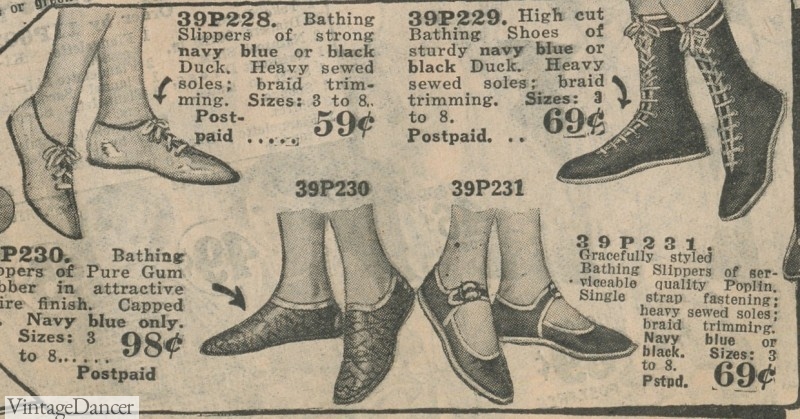 1920s swim shoes bathing shoes boots