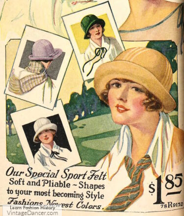 1920s women sport casual hiking, golf, camping hats workwear