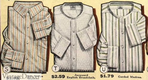 1924 madras sport shirt and band collar shirts mens grandad shirts