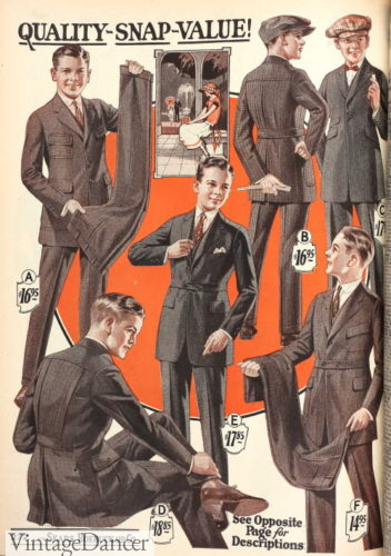 1920s teenage boys suits 1924 norfolk jackets belt back