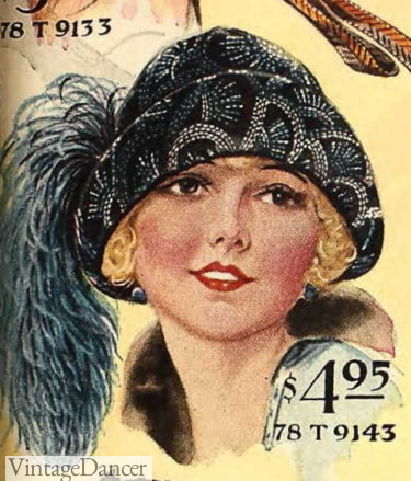 1920s winter hat musketeer hat ladies 1924