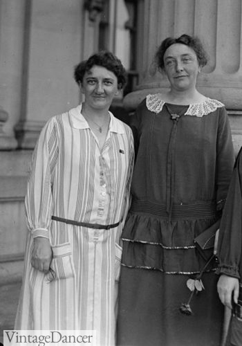 1925 Mrs. Antoine Pfulf and Mrs. Louise Schroeder 1920s day dresses mature women