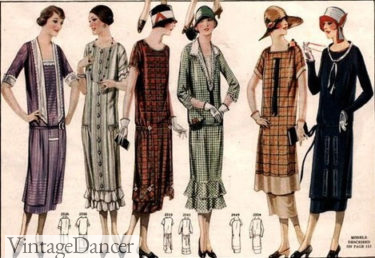 1925 midi dresses with hem details